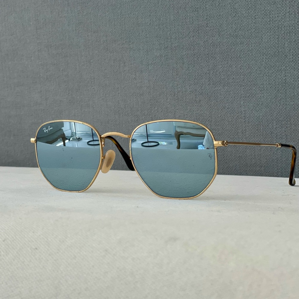 Ray Ban Gold mirror lenses sunglasses.